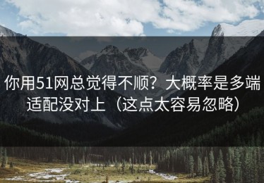 你用51网总觉得不顺？大概率是多端适配没对上（这点太容易忽略）