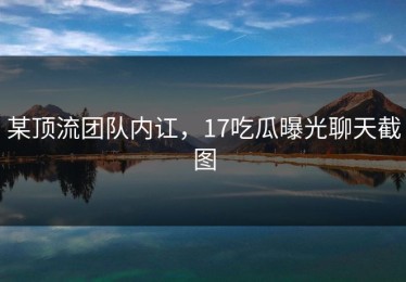 某顶流团队内讧，17吃瓜曝光聊天截图