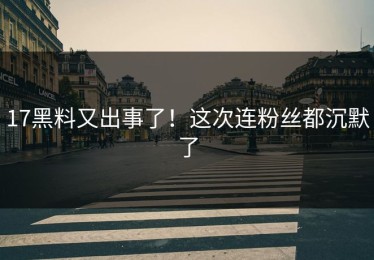 17黑料又出事了！这次连粉丝都沉默了