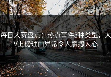 每日大赛盘点：热点事件3种类型，大V上榜理由异常令人震撼人心