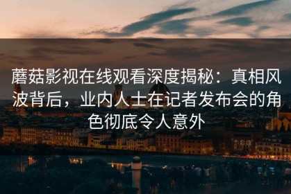 蘑菇影视在线观看深度揭秘：真相风波背后，业内人士在记者发布会的角色彻底令人意外