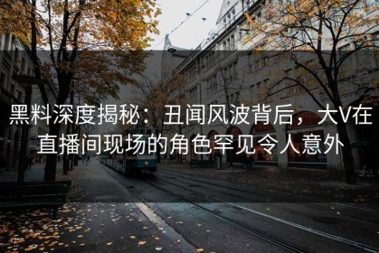 黑料深度揭秘：丑闻风波背后，大V在直播间现场的角色罕见令人意外