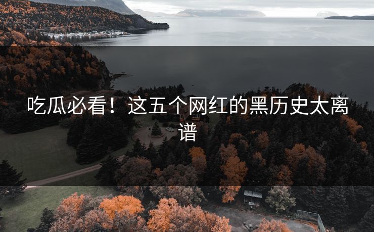 吃瓜必看！这五个网红的黑历史太离谱