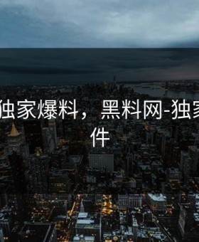 黑料网-独家爆料，黑料网-独家爆料软件