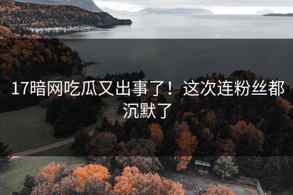 17暗网吃瓜又出事了！这次连粉丝都沉默了