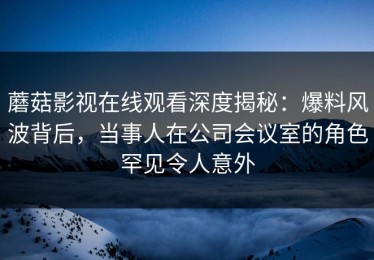 蘑菇影视在线观看深度揭秘：爆料风波背后，当事人在公司会议室的角色罕见令人意外