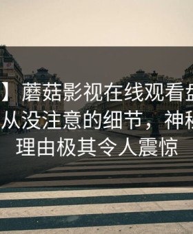【独家】蘑菇影视在线观看盘点：猛料7个你从没注意的细节，神秘人上榜理由极其令人震惊