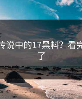 这就是传说中的17黑料？看完三观碎了