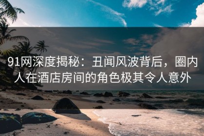 91网深度揭秘：丑闻风波背后，圈内人在酒店房间的角色极其令人意外