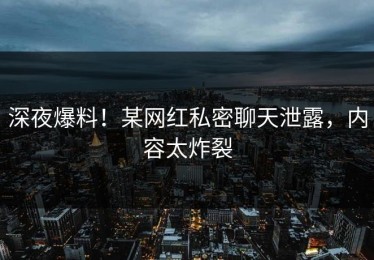 深夜爆料！某网红私密聊天泄露，内容太炸裂