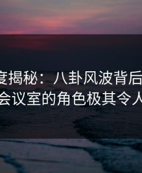 91网深度揭秘：八卦风波背后，大V在公司会议室的角色极其令人意外