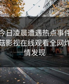 网红在今日凌晨遭遇热点事件热血沸腾，蘑菇影视在线观看全网炸锅，详情发现