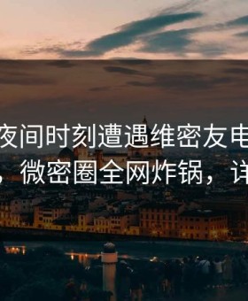 明星在夜间时刻遭遇维密友电脑版 引发联想，微密圈全网炸锅，详情速看