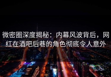 微密圈深度揭秘：内幕风波背后，网红在酒吧后巷的角色彻底令人意外