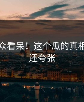吃瓜群众看呆！这个瓜的真相比小说还夸张