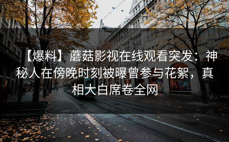【爆料】蘑菇影视在线观看突发：神秘人在傍晚时刻被曝曾参与花絮，真相大白席卷全网