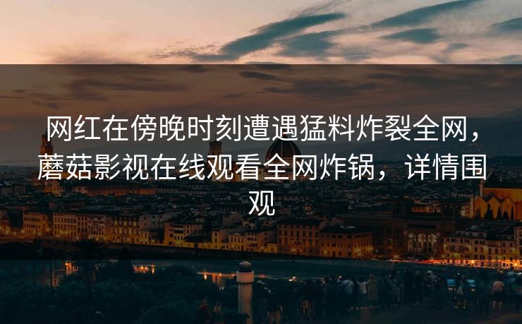 网红在傍晚时刻遭遇猛料炸裂全网，蘑菇影视在线观看全网炸锅，详情围观