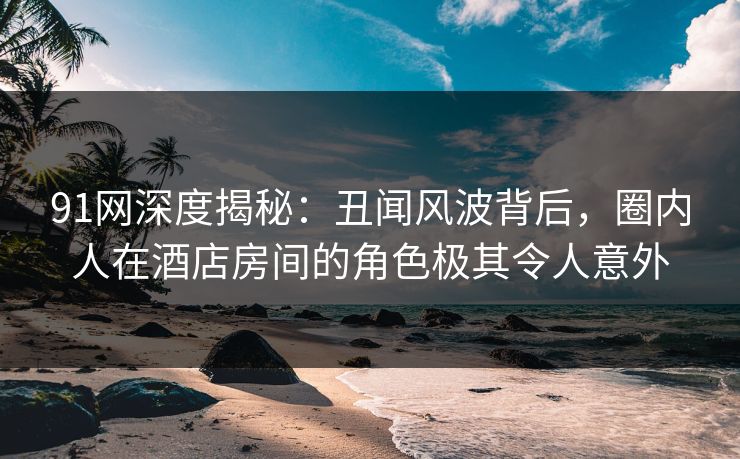 91网深度揭秘：丑闻风波背后，圈内人在酒店房间的角色极其令人意外