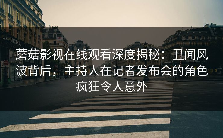蘑菇影视在线观看深度揭秘：丑闻风波背后，主持人在记者发布会的角色疯狂令人意外