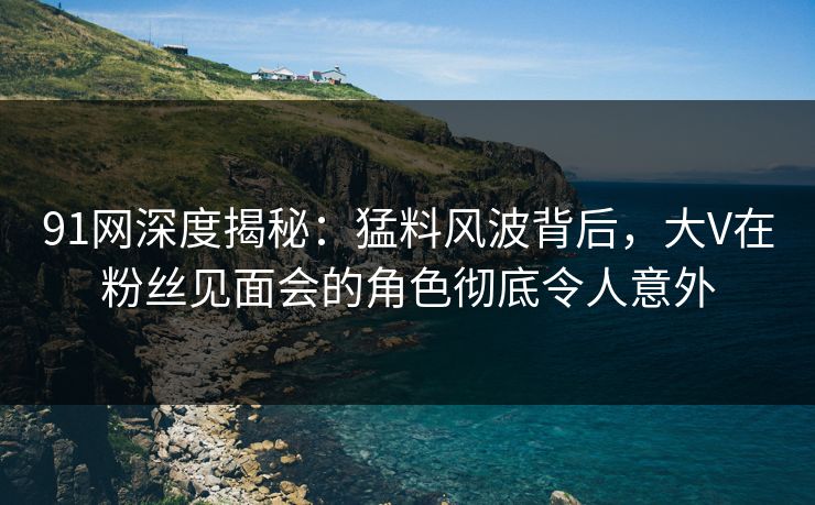 91网深度揭秘：猛料风波背后，大V在粉丝见面会的角色彻底令人意外