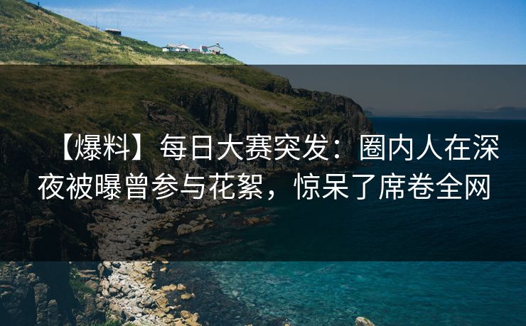【爆料】每日大赛突发：圈内人在深夜被曝曾参与花絮，惊呆了席卷全网