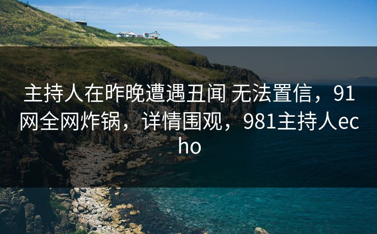 主持人在昨晚遭遇丑闻 无法置信,91网全网炸锅,详情围观,981主持人echo 主持人在昨晚遭遇丑闻 无法置信,91网全网炸锅,详情围观,981主持人echo